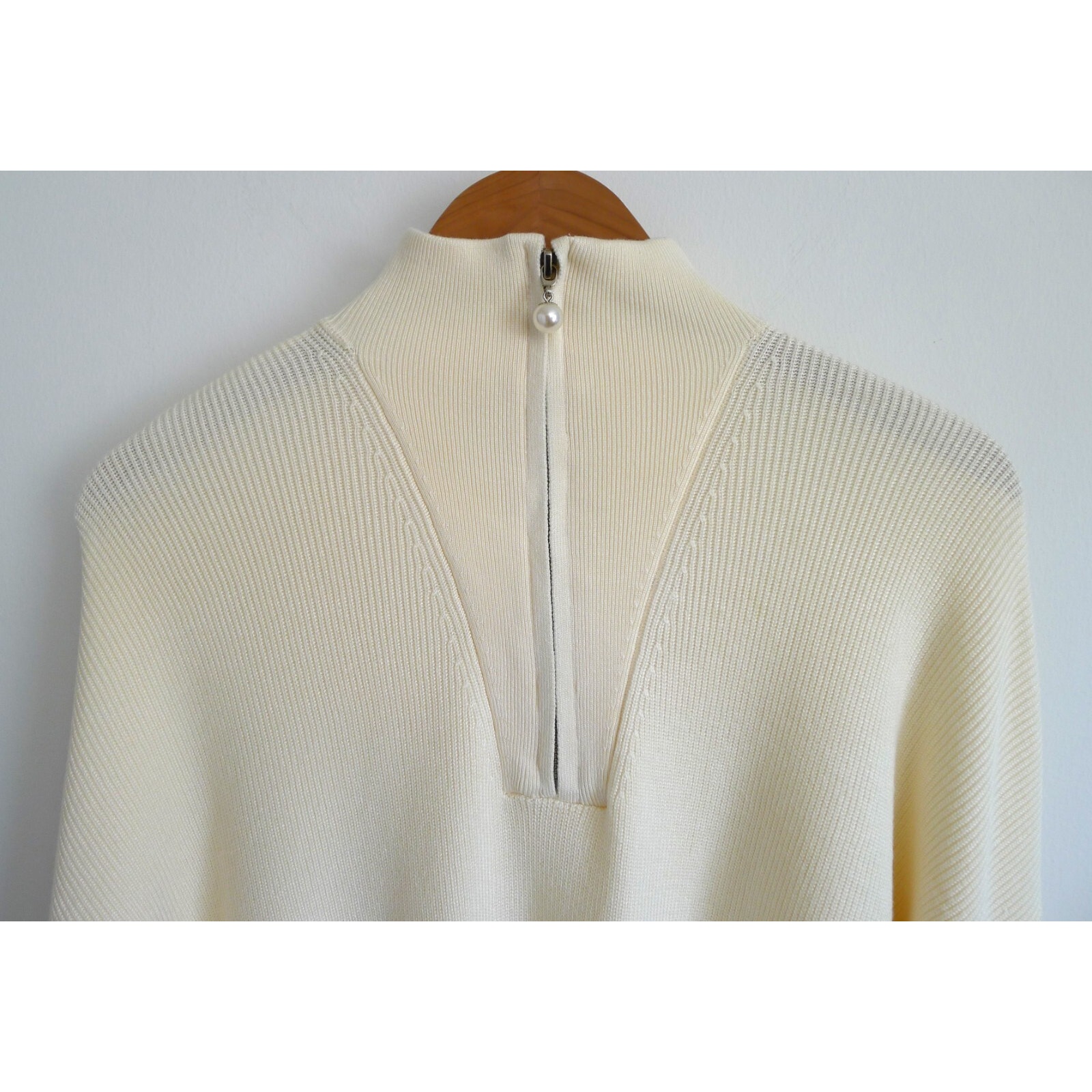 Brunette The Label Canada Rib Knit Half-Zip Pullover Sweater Top S M Nwt $109 — image 6 of 8